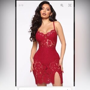 Elegant Red Lace Dress